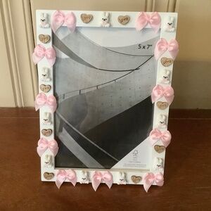 5x7 Easter bunny and Pink bow picture frame